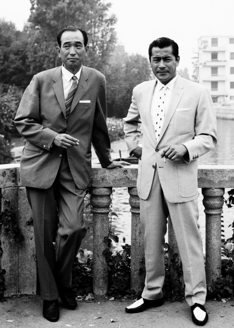 Akira Kurosawa with Toshiro Mifune in Venice (1960)