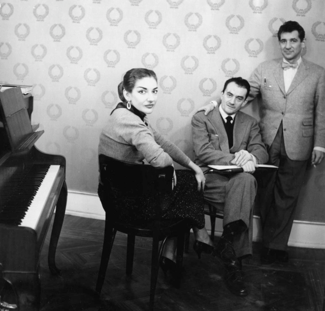 Maria Callas, Luchino Visconti, Leonard Bernstein